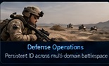 Defense operations vignette showing soldiers and armored vehicles