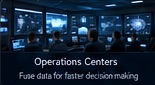 Operations centers vignette showing command center displays and monitoring systems
